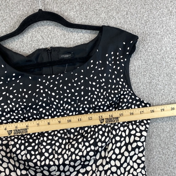Ann Taylor midi dress polka dot fit and flare size 6 silky smooth sleeveless - Picture 4 of 12